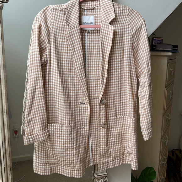 Madewell Jackets & Blazers - NEW Madewell Linen Gingham Blazer